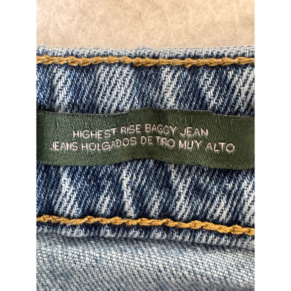 Women's Wild Fable high rise baggy Jeans Size 2/26R Blue Distressed ripped - Picture 6 of 12